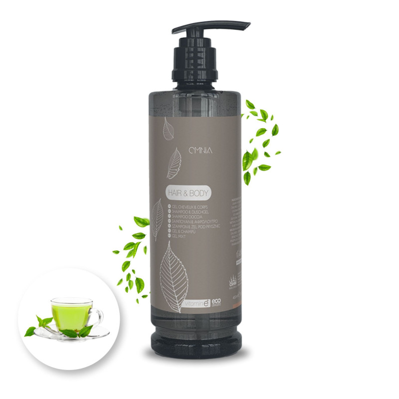 Szampon i Żel 2w1 400ml Omnia Green Tea z Witaminą E - Kosmetyki Hotelowe