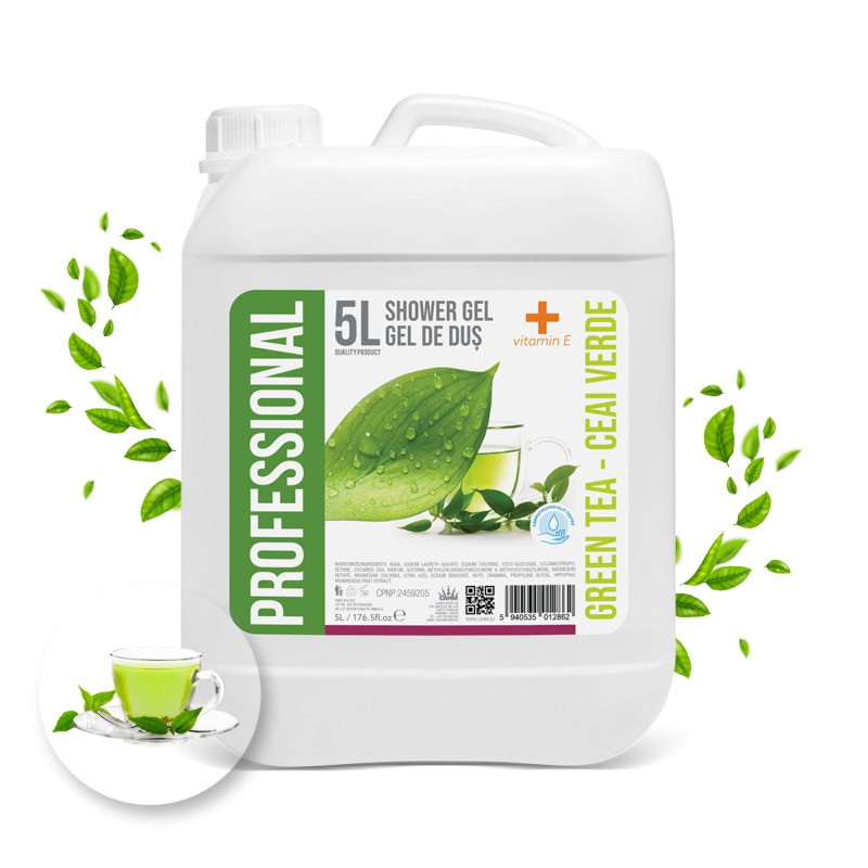 Żel pod prysznic 5L Uzupełnienie Omnia/Holiday Care Green Tea z Witaminą E - PROFFESSIONAL