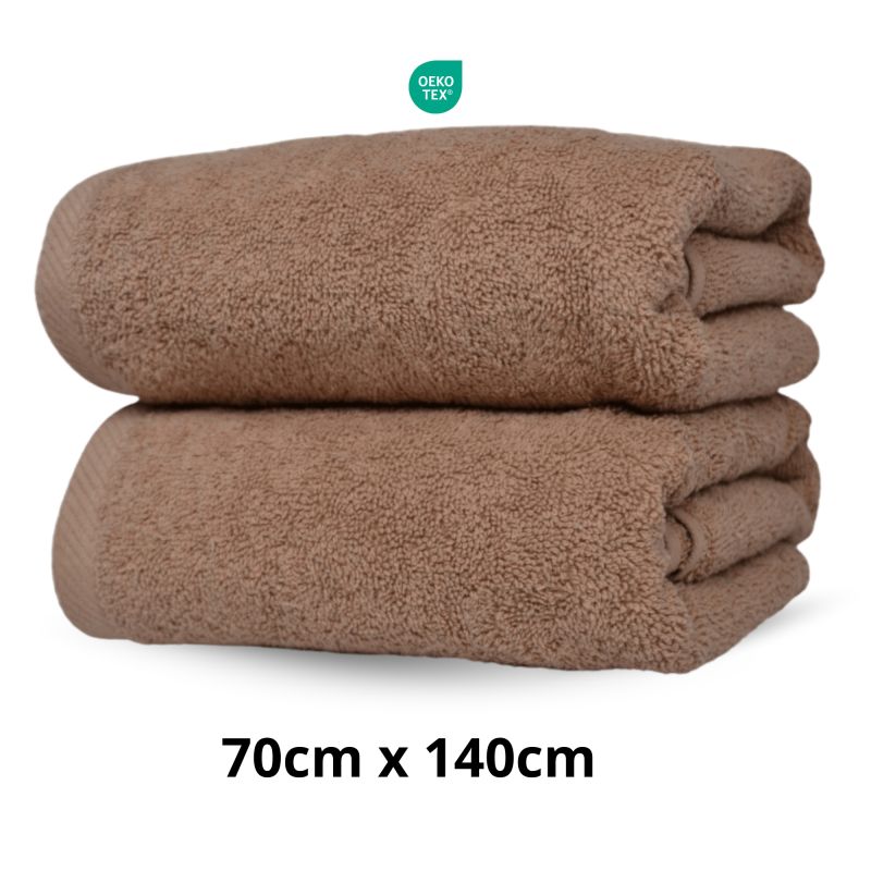Ręcznik Hotelowy Brązowy Duży 70cm x 140cm 500g do Spa 100% Bawełna
