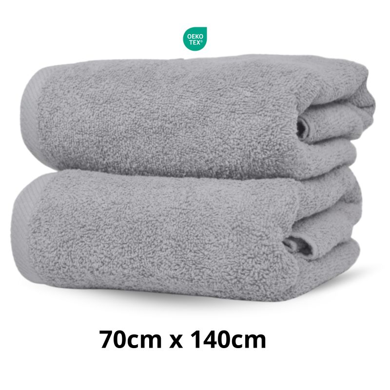 Ręcznik Hotelowy Szary Duży 70cm x 140cm 500g do Spa 100% Bawełna
