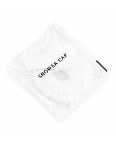 Hotelowy czepek kąpielowy w przezroczystej folii - Jednorazowy czepek pod prysznic