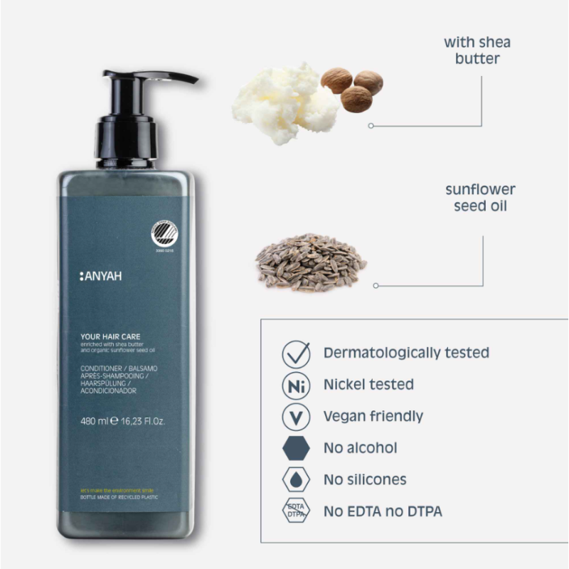 Odżywka hotelowa do włosów 480ml ANYAH "NORDIC SWAN ECOLABEL"