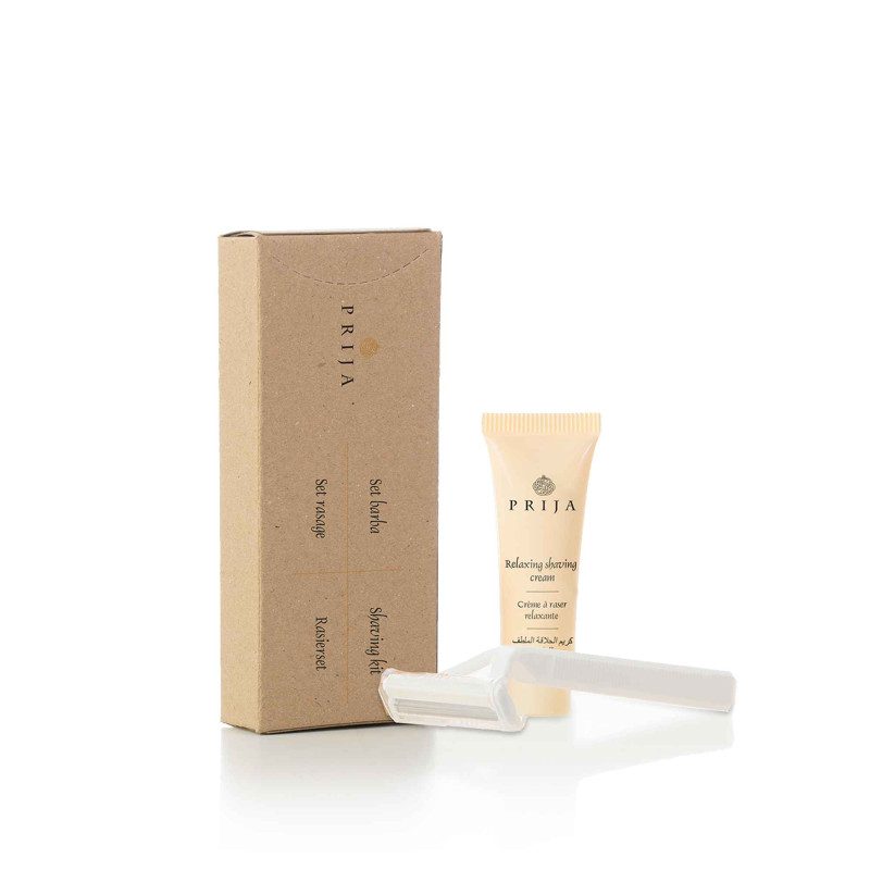 PRIJA Zestaw do golenia maszynka + pianka 10ml w eko kartoniku