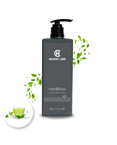 Kosmetyki dla hoteli – Szampon i Żel 2w1 Holiday Care Green Tea 300 ml