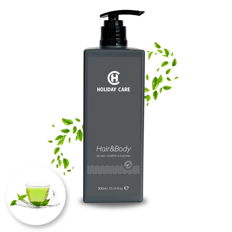 Kosmetyki dla hoteli – Szampon i Żel 2w1 Holiday Care Green Tea 300 ml