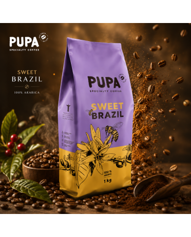 Kawa Ziarnista PUPA Brazylia Mogiana 1000g Sweet Brazil 100% Arabica