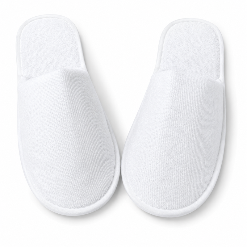 Kapcie hotelowe frotte zakryte białe standard 27cm