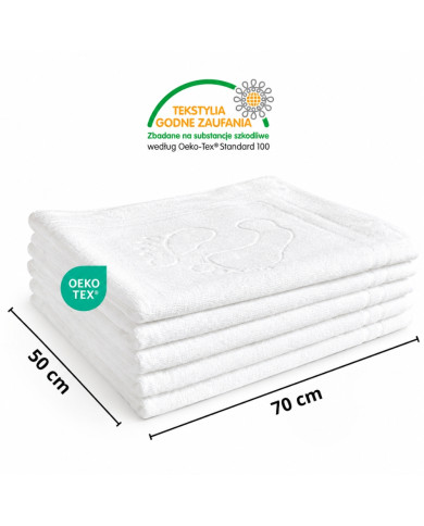 Dywanik Hotelowy "Stópka" 50cm x 70cm Biały Łazienkowy 100% Bawełna 650g/m2
