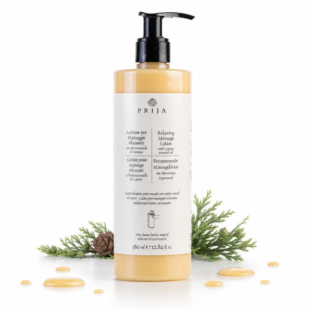 PRIJA relaksujący balsam 380ml do masażu z olejkiem z cyprysu do hotelu SPA