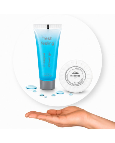Kosmetyki Hotelowe Zestaw Szampon/Żel 2w1 30ml + Mydełko 15g 200 sztuk Fresh Feeling