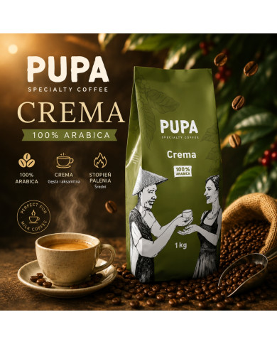 Kawa Ziarnista PUPA Crema 1KG 100% Arabica Świeżo Palona