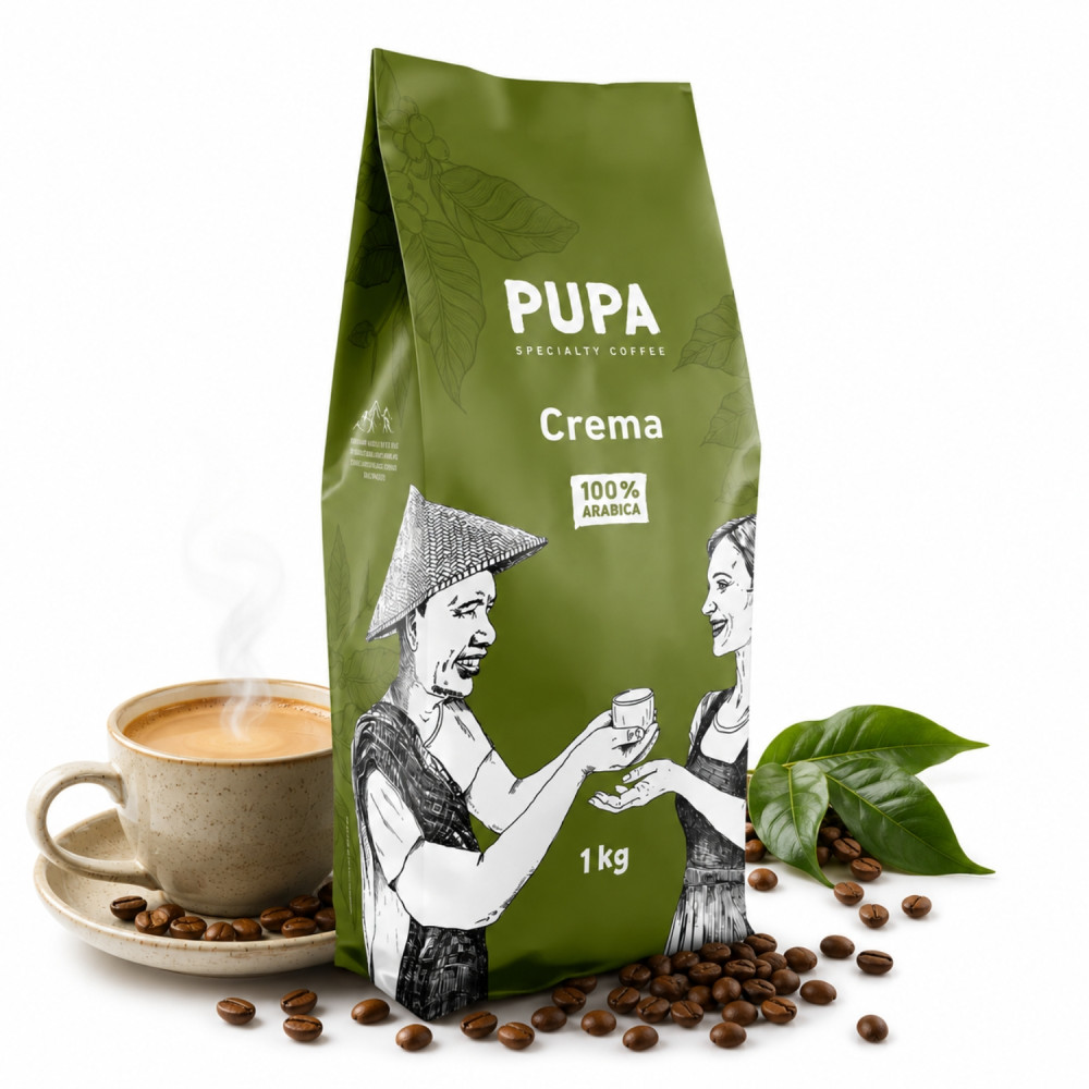 Kawa Ziarnista PUPA Crema 1KG 100% Arabica Świeżo Palona