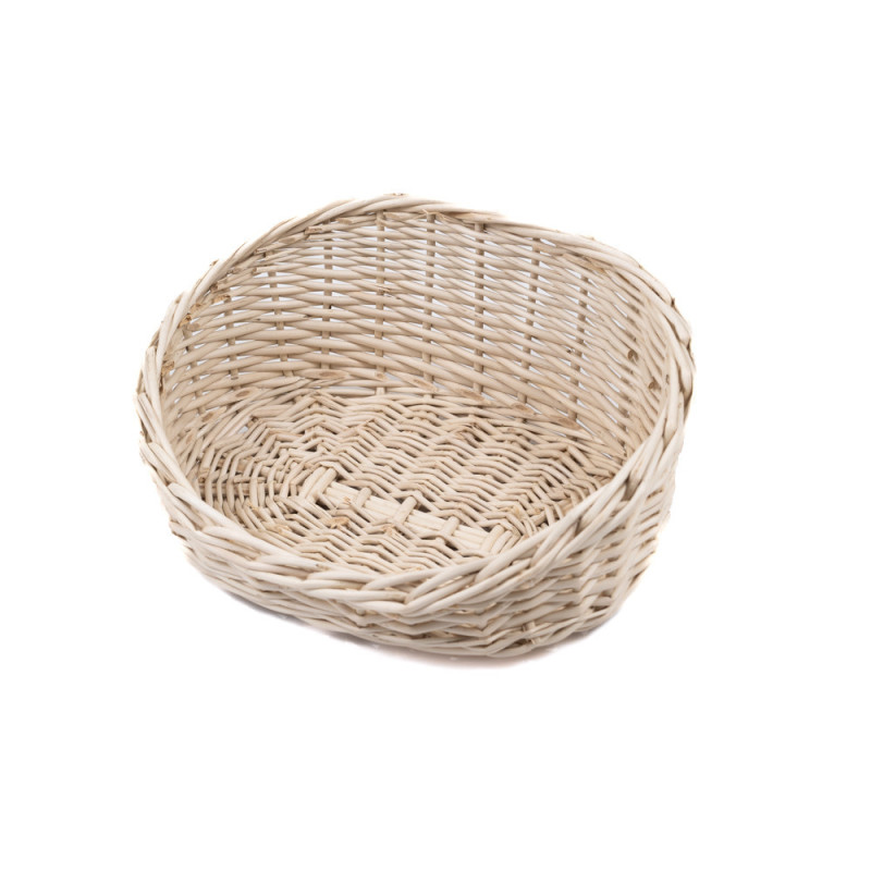 Koszyk wiklinowy biały mały na kosmetyki chleb prezenty owoce