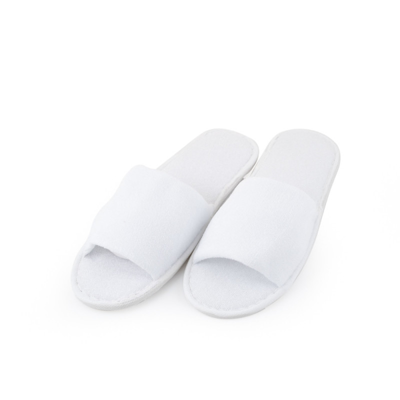 Kapcie hotelowe frotte odkryte białe premium 27cm